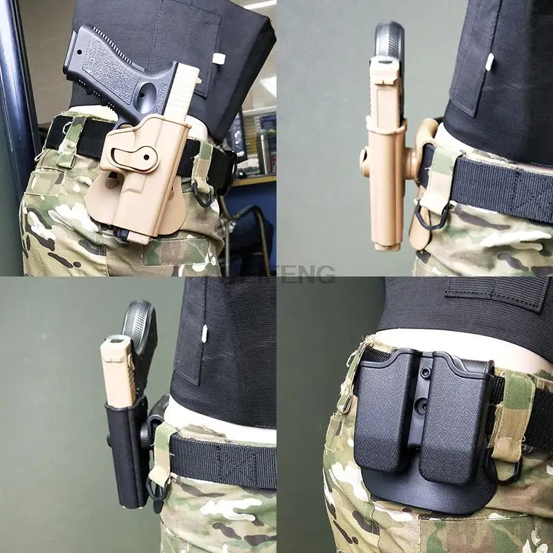 Tactical Gun Holster Belt Loop Platform Rotatable Holster Waist Back Clips Pistol Mag Case Paddle Adapter Accessories