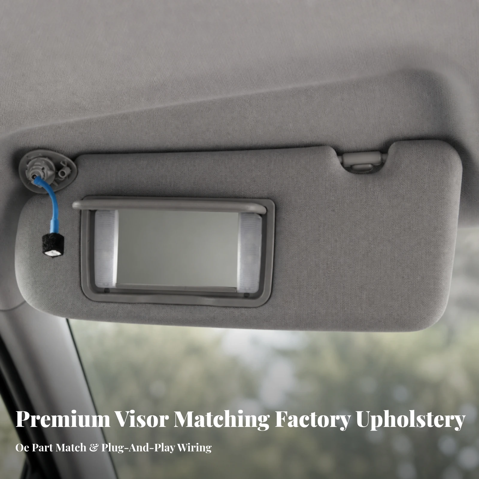 Left Driver Side Sun Visor Clip-in Sun Visor with Vanity Light Auto Part Blocking Easy to Install for Drivers