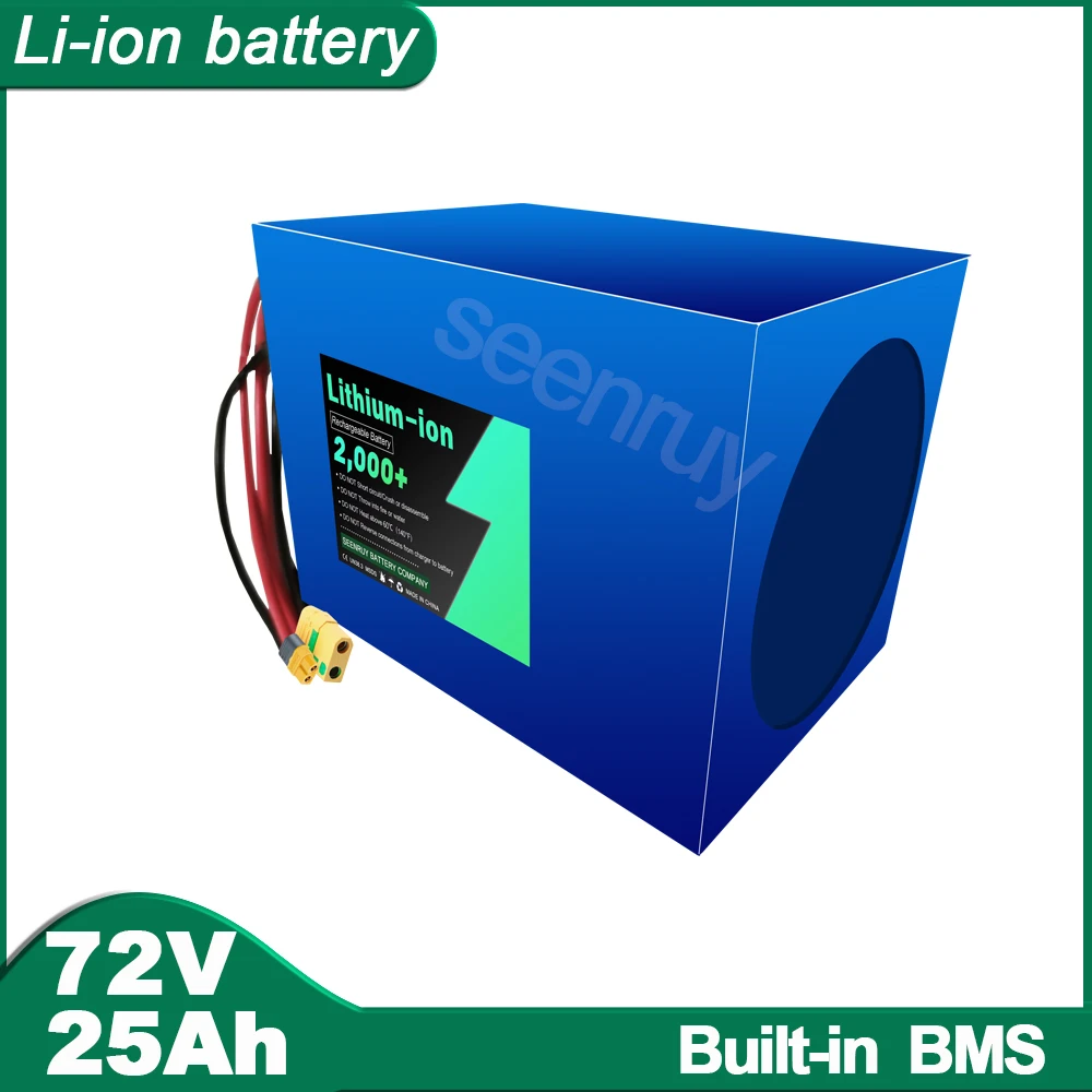 72V 25AH Li ion With 30A 50A BMS Lithium Polymer Battery Perfect For 2000w 3000W Electric Scooter Bike Bicycle Dirt Ebike