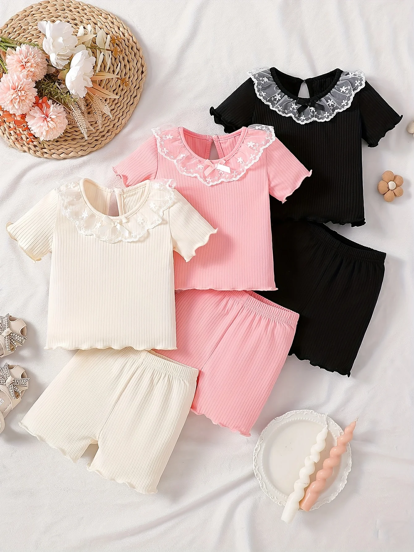 

Летний комплект шорт для девочек: 3 шт., 3 цвета, для школы и повседневной носки на улице | Подарок на День святого Валентина/День рождения