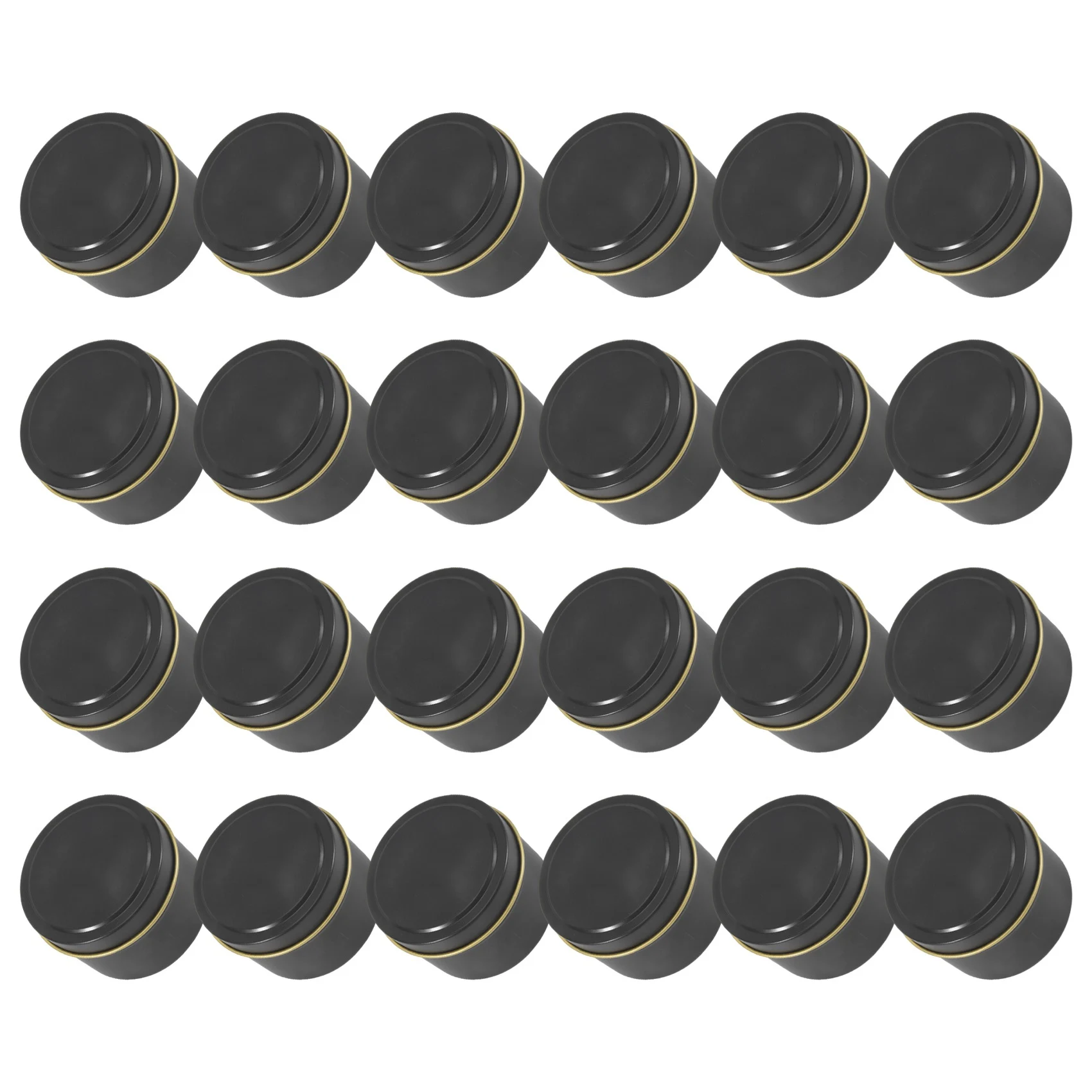 AT21-Candle Tins, 24 Piece, 4 Oz Metal Candle Containers For Making Candles, Arts & Crafts, Dry Storage,Black