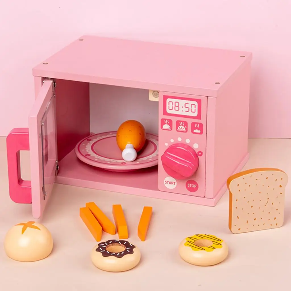 Microwave Toys Pretend Play Oven Role Play Early Preschool Mini Play House