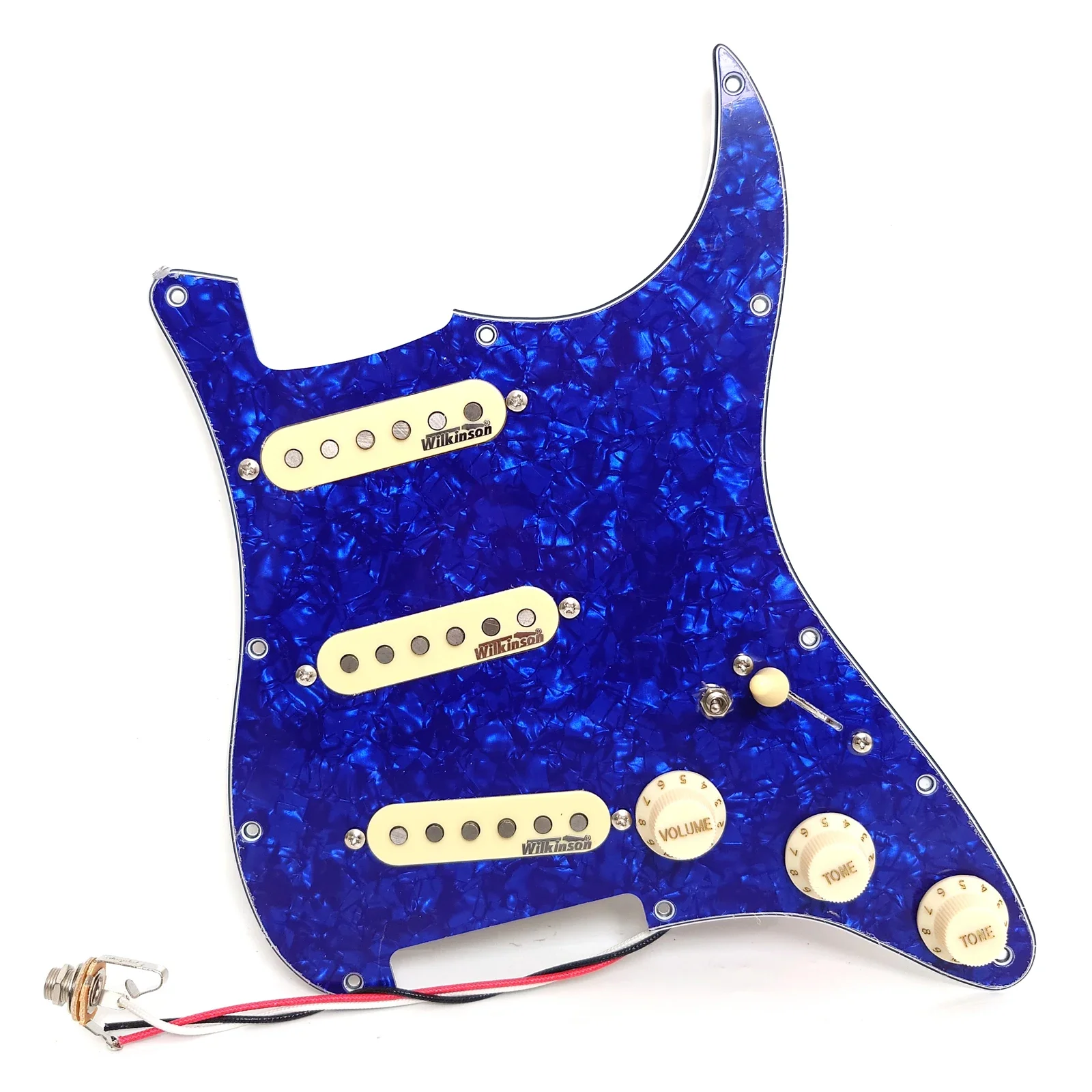 SSS Guitar Prewired Loaded Pickguard with Single Coil Pickups Set for ST Electric Guitars Replacement Parts