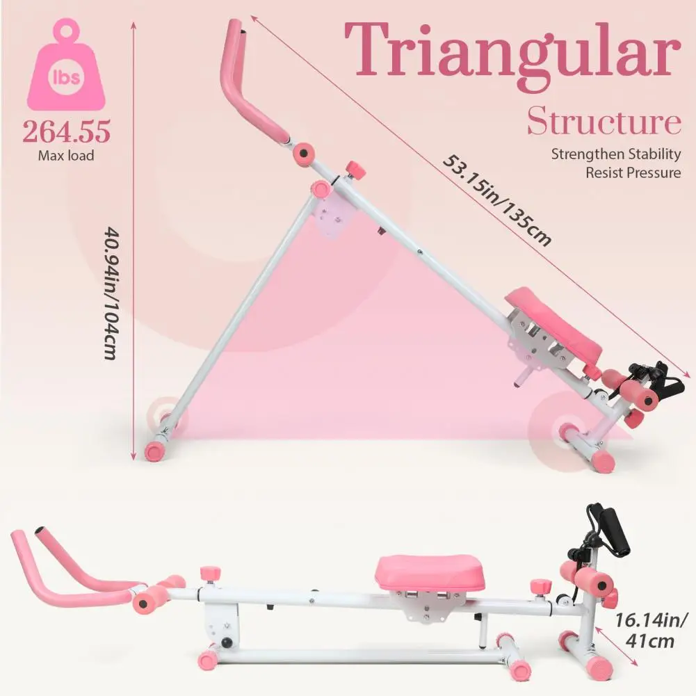 Máquinas de remo de agua, máquina de remo compacta plegable de resistencia silenciosa, capacidad de peso de 120kg, máquina de entrenamiento AB plegable ﻿