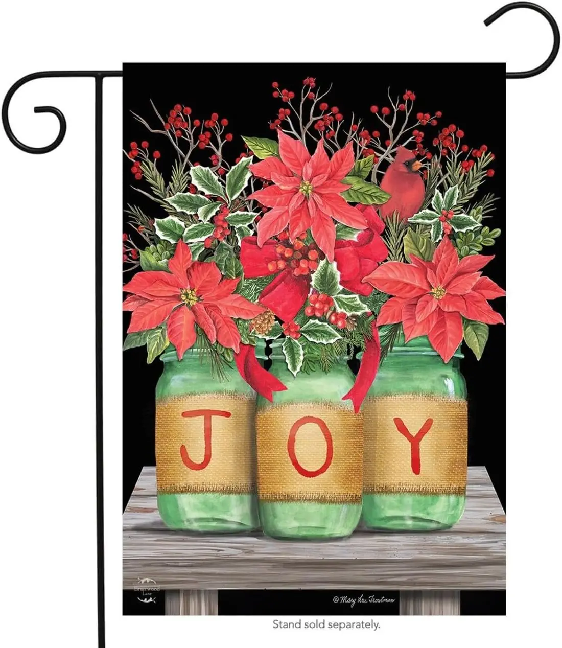 Briarwood Lane Joy Mason Jars Christmas Garden Flag