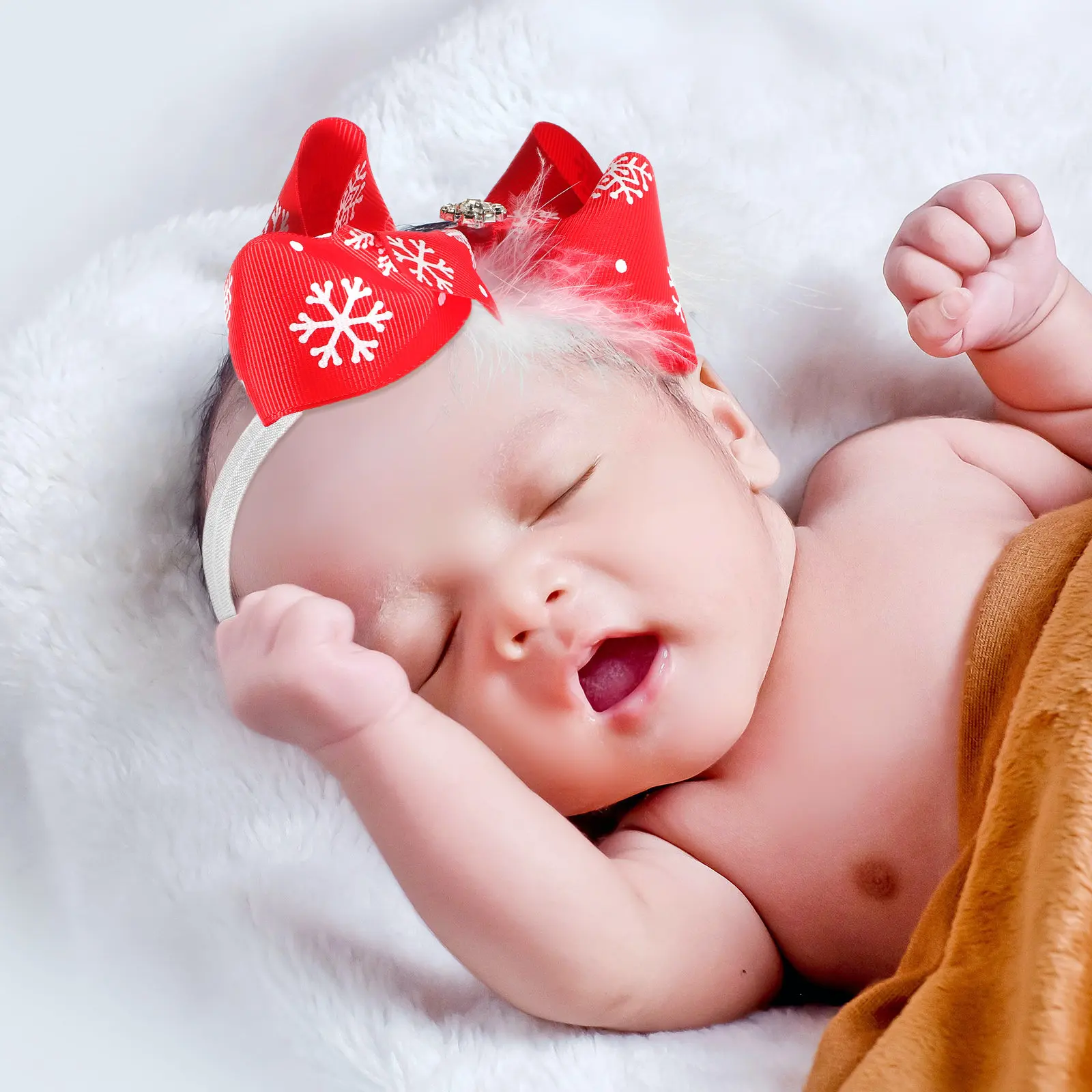 

1Pcs Bowknot Baby Headband for Girls Soft Elastic Hair Band Christmas Costume Party Stage Performance Decor Daily Wear