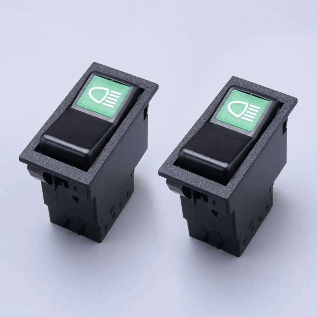 2pcs Black Car Truck Headlight Rocker Switch Momentary Toggle Control Button