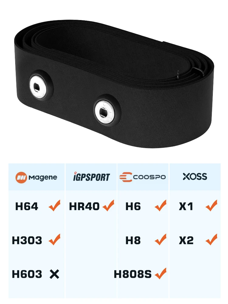 Herzfrequenzmesser-Brustgurt für Garmin HRM-Dual Bryton XOSS X2 iGPSPORT HR40 Wahoo Magene H64 H303 Drahtlose Verbindungen – Detail 1