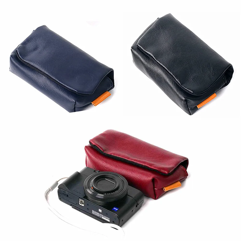 بو الجلود لينة غطاء حافظة حقيبة الكاميرا لسوني ZV-1 ZV1 RX100 السابع VI V IV II HX95 ريكو GR III IIIx GR3 GR3x كانون G9x G7x SX620
