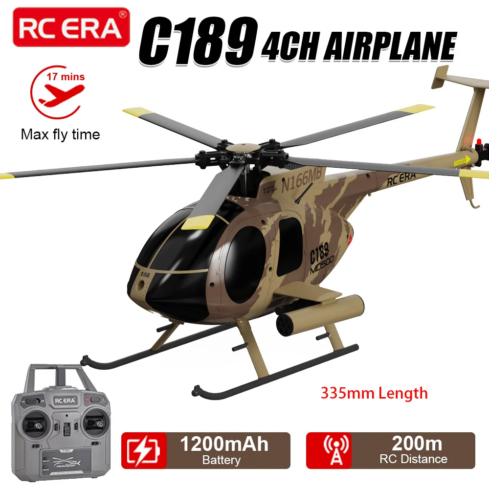 

RC ERA C189（MD500）4CH Helicopter 1/28 15min Flight Optical Flow Positioning RC Airplane