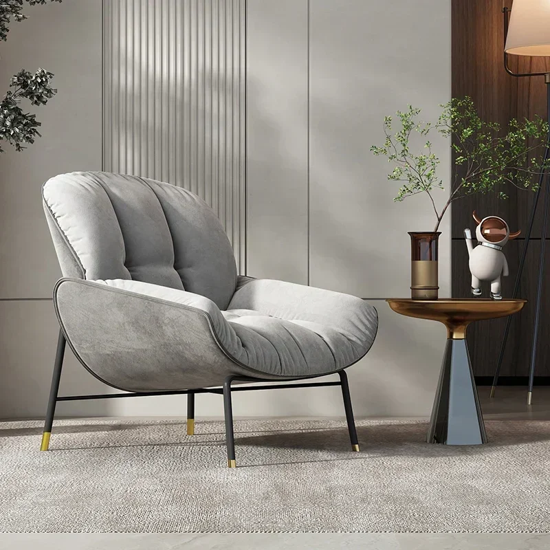 Nordic Casual Wingback Chair Personality Shaped Recliner Light Luxury Lazy Bone Chair Designer High Back Single-Seat Sofa Chair
