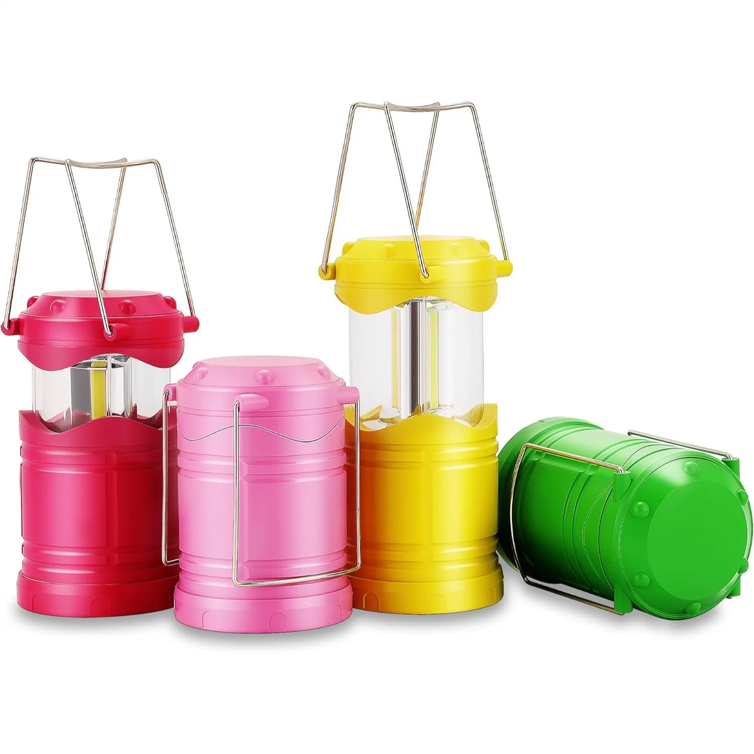 

LED Camping Lantern 4 Pack, Battery Powered Flashlight for Power Outages, Portable Collapsible Hanging Light for Home Outdoor