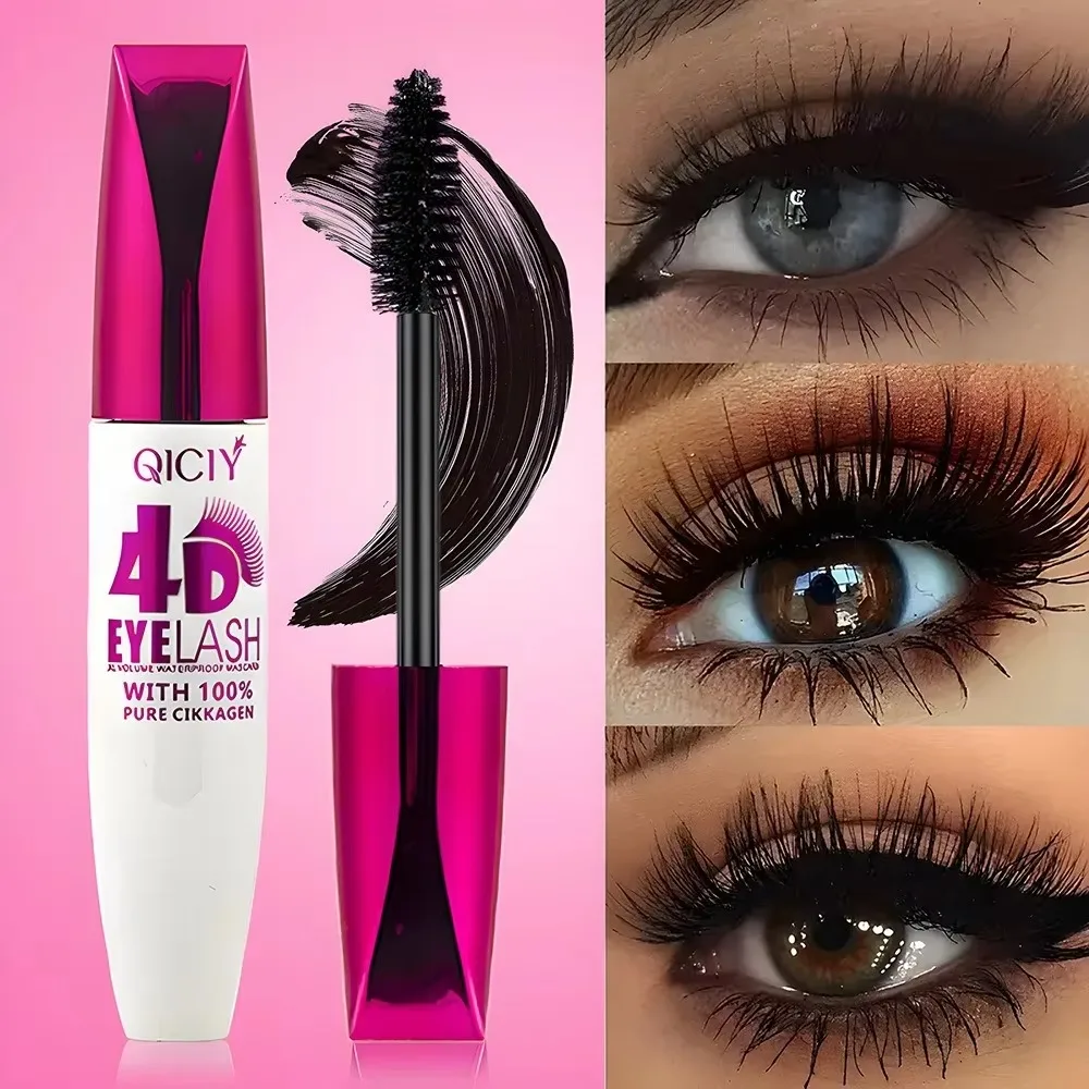 Black 4D Mascara Extra Long Volume Lasting Natural Curling Mascara Smudge-Resistant Waterproof Big Eye Makeup Novice Quick Start