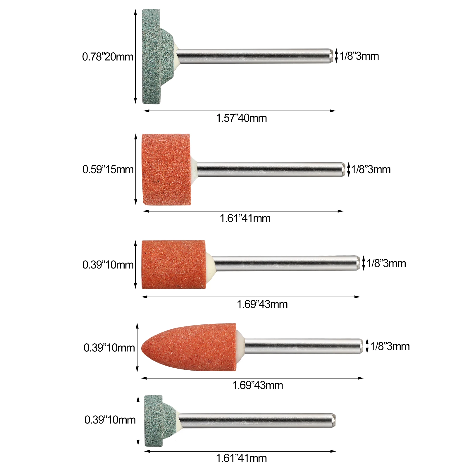 Abrasive Mounted Stone 10pcs 3mm Shank Grinding Head Stone Wheel For Rotary Tools Accessories