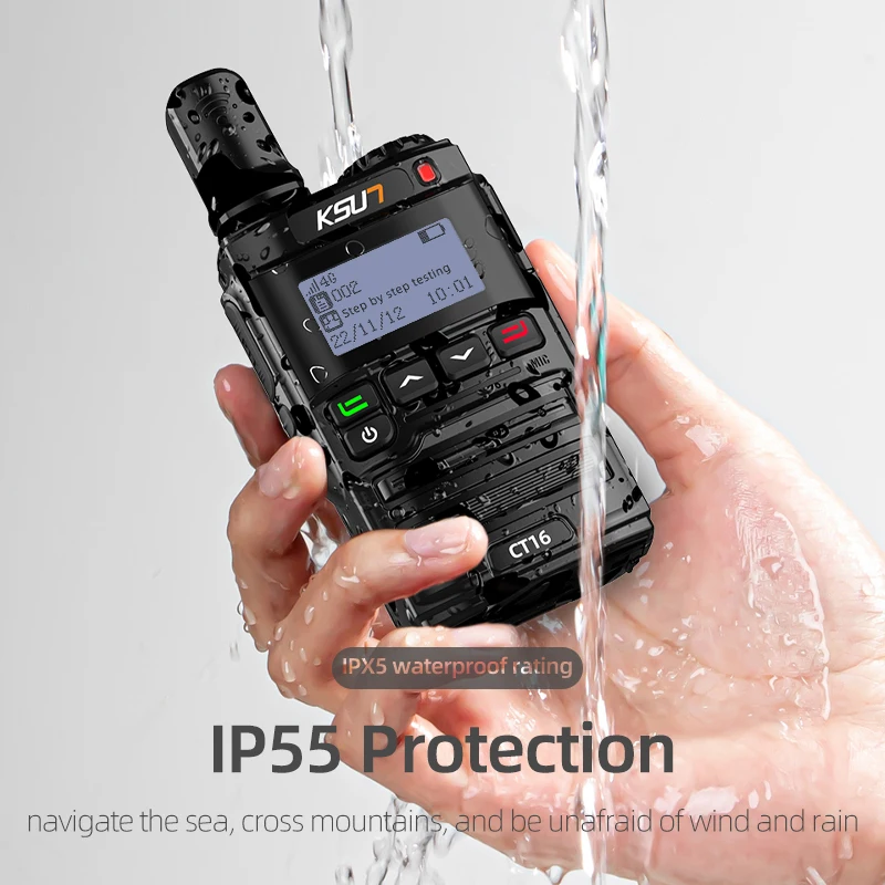 KSUN CT16 Globalptt Walki Talky 4g LTE POC راديو إنترنت 100 كم طويل المدى 5000 ميل أجهزة اتصال لاسلكية بدون بطاقة SIM 1 قطعة