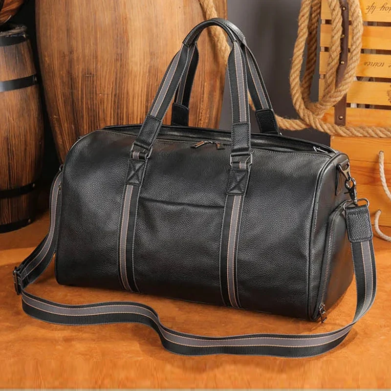 

Large Travel Handbags Real Cowhide Men's Leather Travel bags Duffle Bag Weeker Bags Soft Cowhide Men Women Travel Luggage Bag