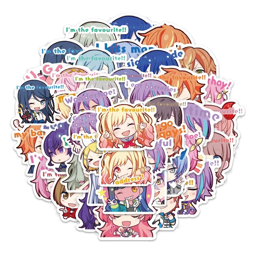 10/30/60pcs Cartoon Project Sekai‌ Music Game Stickers Cute PJSK Anime Girl Sticker Suitcase Phone Case Notebook Decals Kids Toy