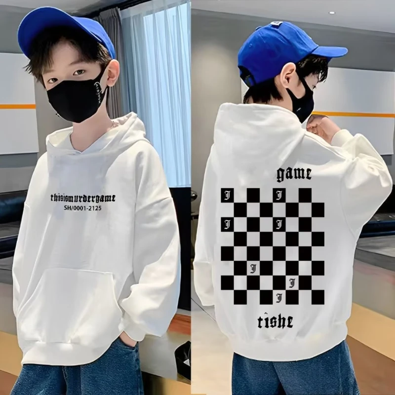2023 Spring & Autumn Boys Hoodies Sweatshirts Korean Fashion Streetwear Hoodies Casual Children\'s Clothing Pullover Sweatshirs