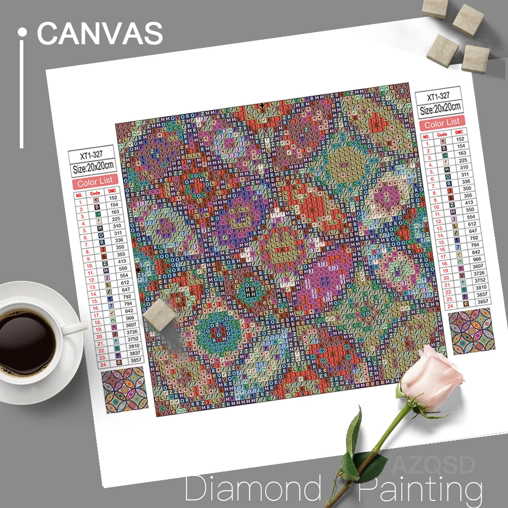 AZQSD pittura diamante Mandala fiore punto croce ricamo mosaico floreale decorazioni per la casa arte fatta a mano regalo immagine di strass