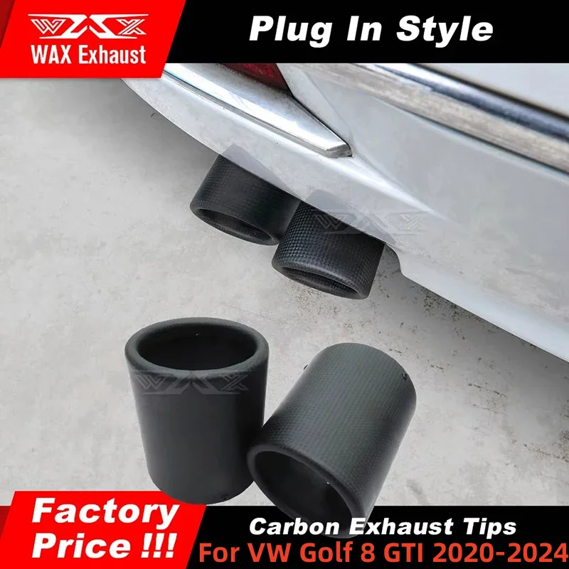 

1pcs 102mm For VW Golf 8 GTI 2020-2024 With Ak logo Inlet Carbon Fiber Exhaust Pipe Car Accessories Exhaust Mufflers Nozzle