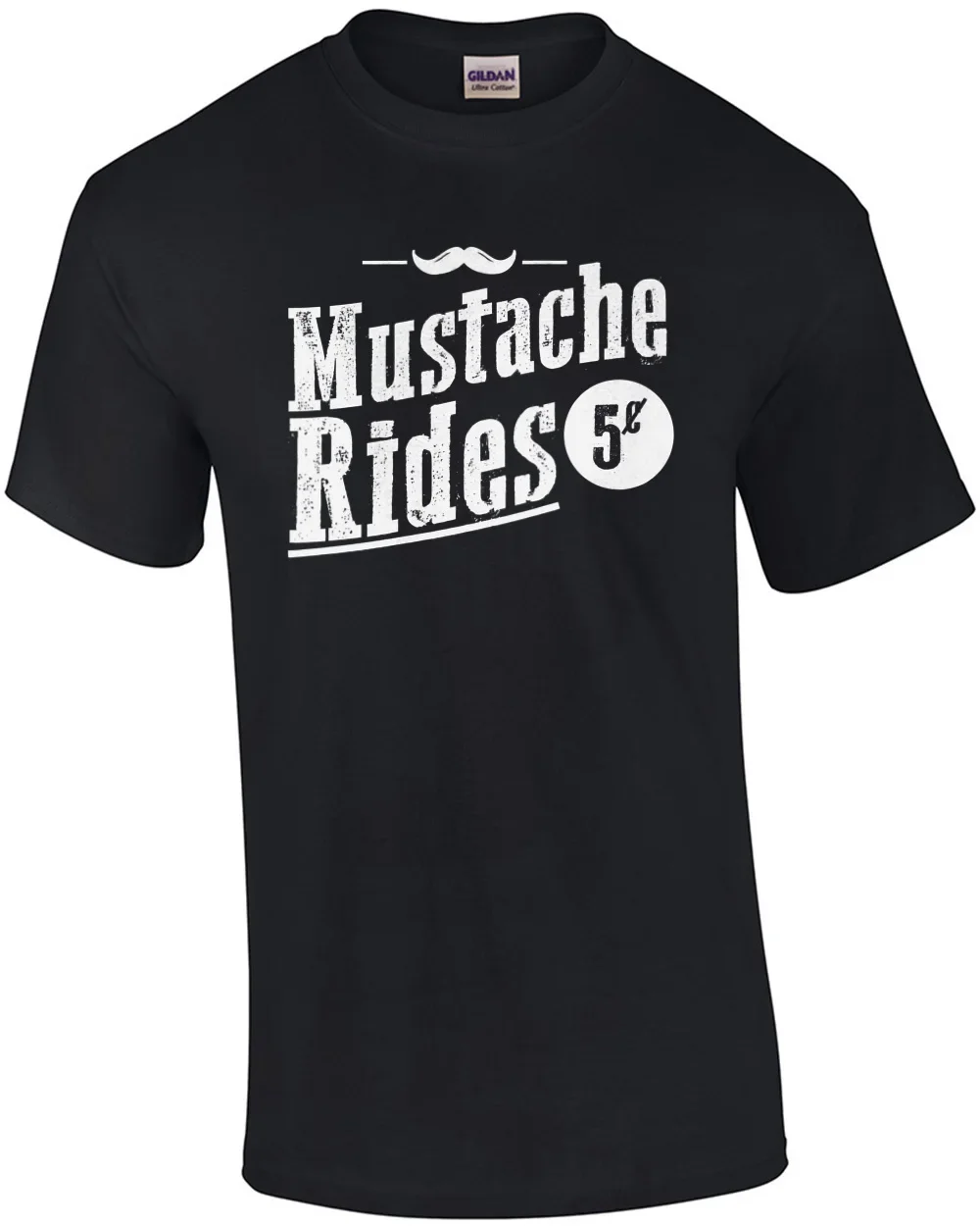 Mustache Rides 5-центов — забавная футболка для наступательного сексуального характера