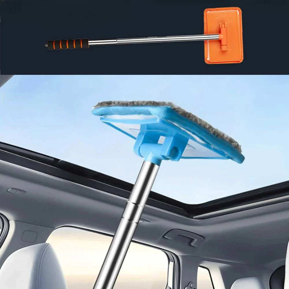 

Auto Front Windshield Defogging Brush Telescopic Long Handle Multifunctional Car Window Glass Clean Brush Dust Remover Tool