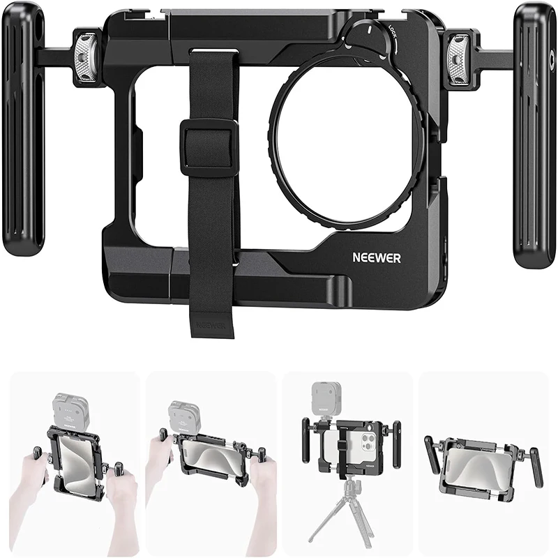 

Neewer PA017 Universal Phone Lens Clamp w/17mm-37/58mm Filter Adapter & Tripod Mount for iPhone 16 Pro Max