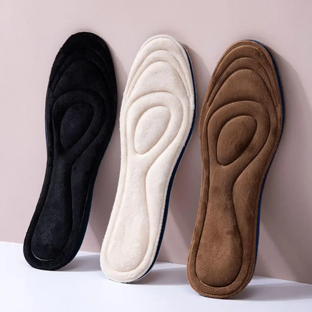 1 Pair Shoes Insoles Breathable Cozy Cuttable Keep Warm EVA Warm Soft Padded Plush Insoles Winter Unisex Deodorant Shoe Pads