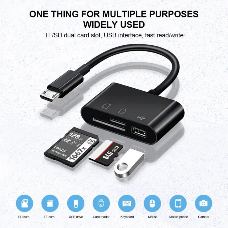 Type C To SD Card Reader OTG USB Cable Mini SD/TF Card Reader Adapter Data Transfer for Macbook Cell Phone Samsung Huawei