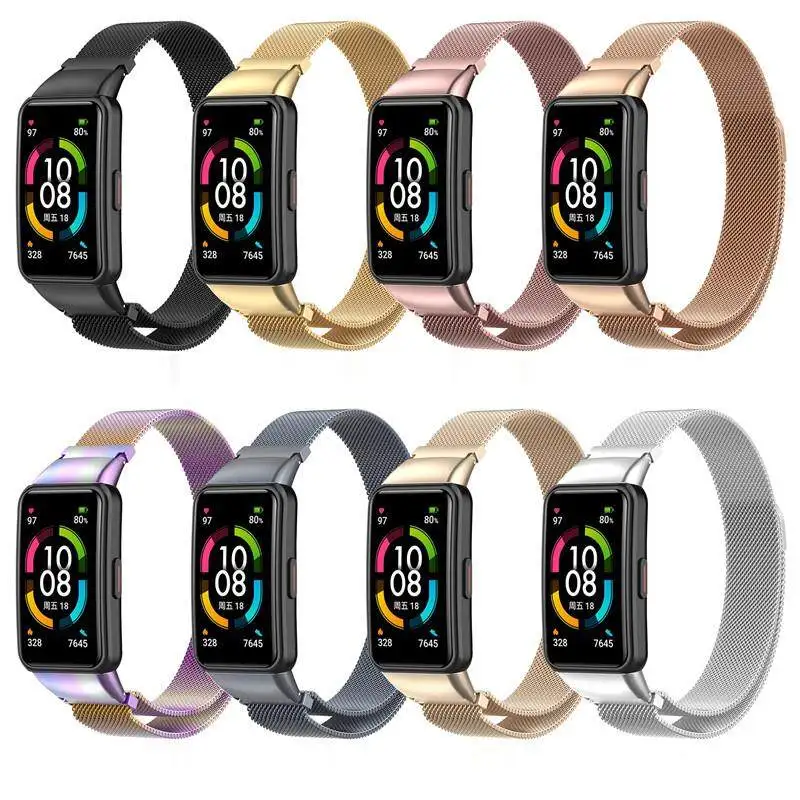 Magnetic Loop Strap For Huawei Band 6/6 Pro huawei band6 Smartwatch correa Metal Stainless Steel bracelet Honor Band 6 Strap