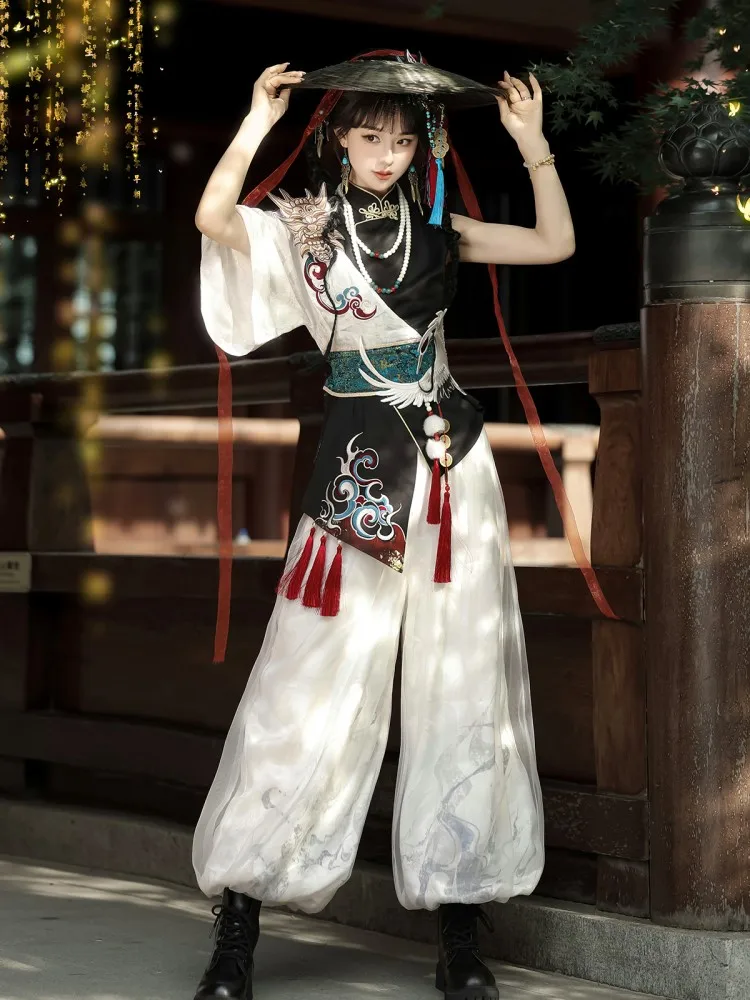 

Chinese-style top and trousers set ethnic style ancient clothing