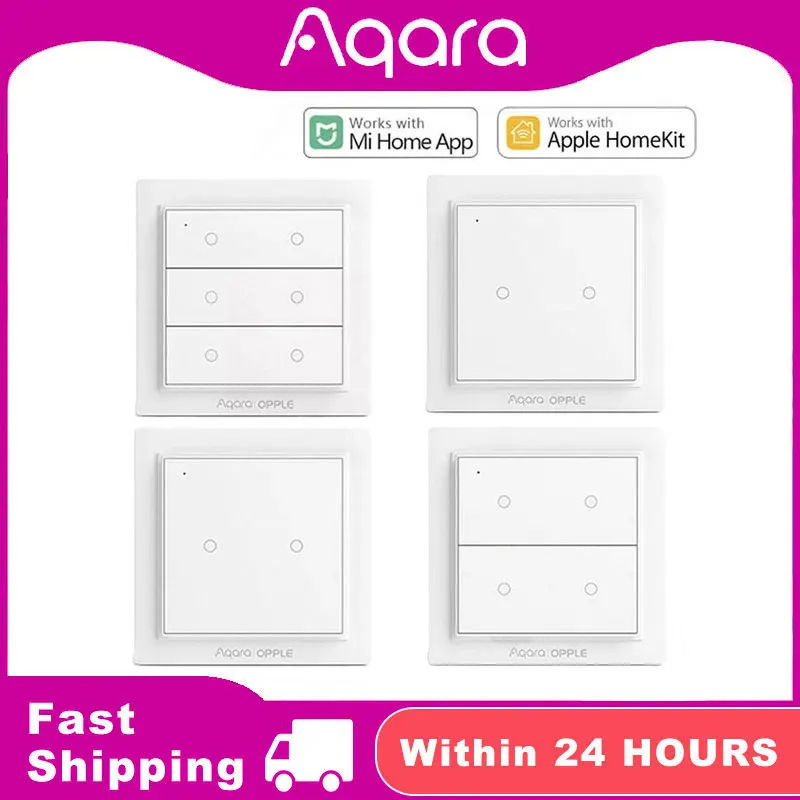 

Умный Беспроводной Выключатель Aqara Opple, версия настенного выключателя ZigBee 3,0, не требуется проводка для Xiaomi Mijia Mi Home Apple HomeKit APP