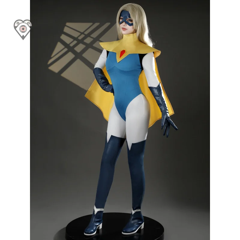 Blonde Blazer Game Dispatch Cosplay Costume Women's fantasy jumpsuit, leg cover cloak mask shoes Halloween party uniform XS-XXXL view 4