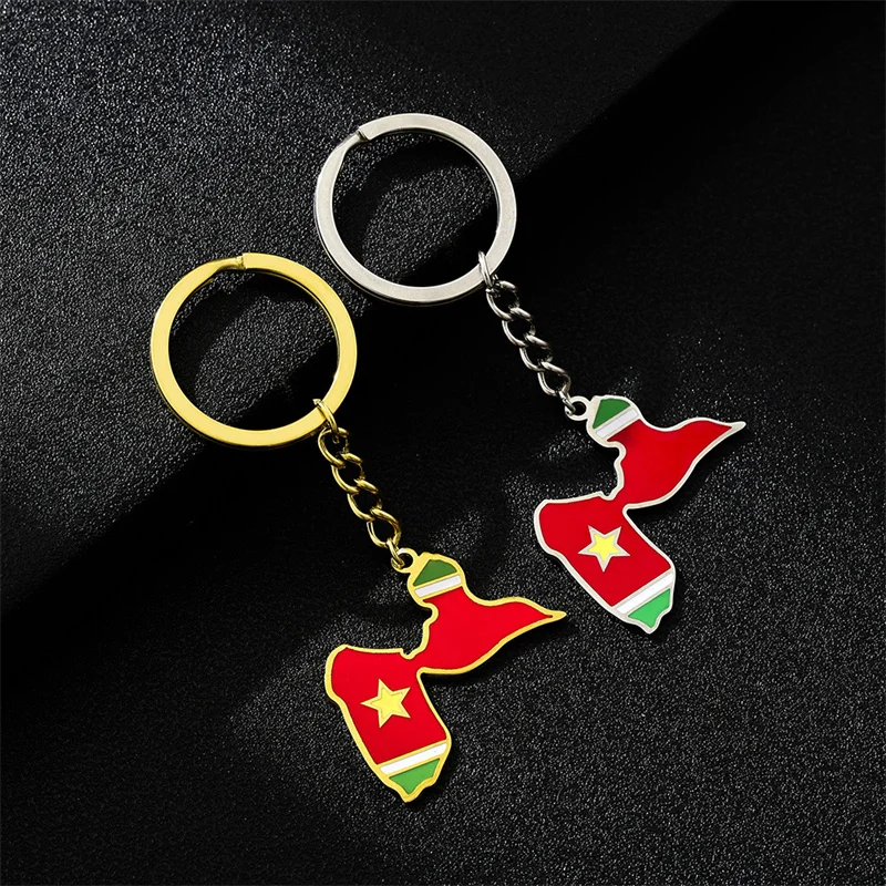 Guadeloupe map flag keychain accessories decoration