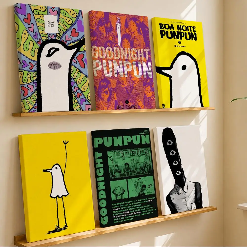 Surreal Comic O-Oyasumi Punpun Anime Framed Wall Painting Canvas Art Poster with Solid Wood Frame for Living Room Home Decor