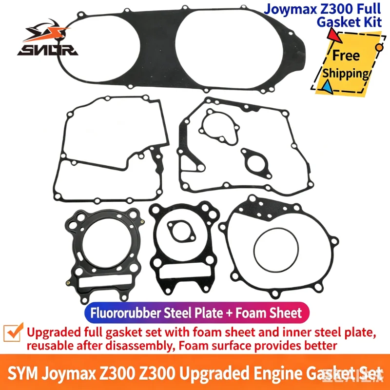 SNOR Full Engine Gasket Set Middle Cylinder Gasket For SYM Joymax Z300 Joymax Z 300
