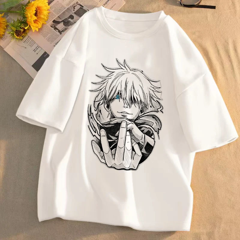 Jujutsu Kaisen-Camiseta de Anime Unisex, camiseta gráfica de verano de manga corta, Top informal de dibujos animados, ropa de calle Gojo Satoru Itadori Yuji