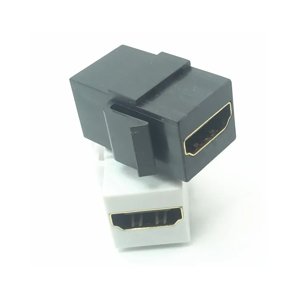 HDTV Keystone Jack Female Coupler Insert Snap-in Connector Socket Adapter Port For Wall Plate Outlet Panel Black / White