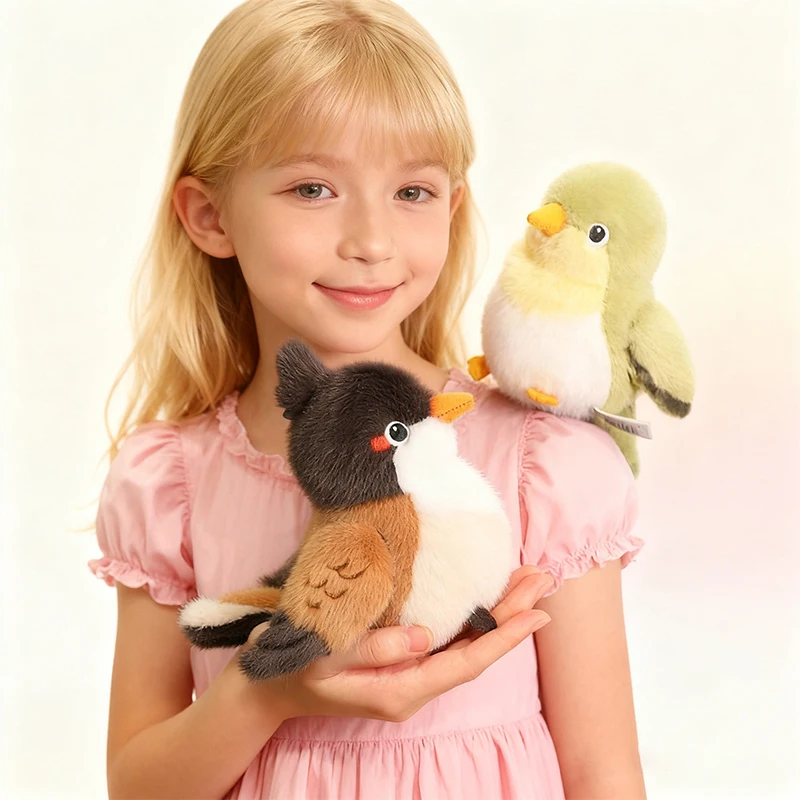 Realistic Bird Plush Toy - Magnetic Shoulder-Standing Bird Doll, Soft Stuffed Bird Figurine, Cute Companion Toy, Perfect Gift