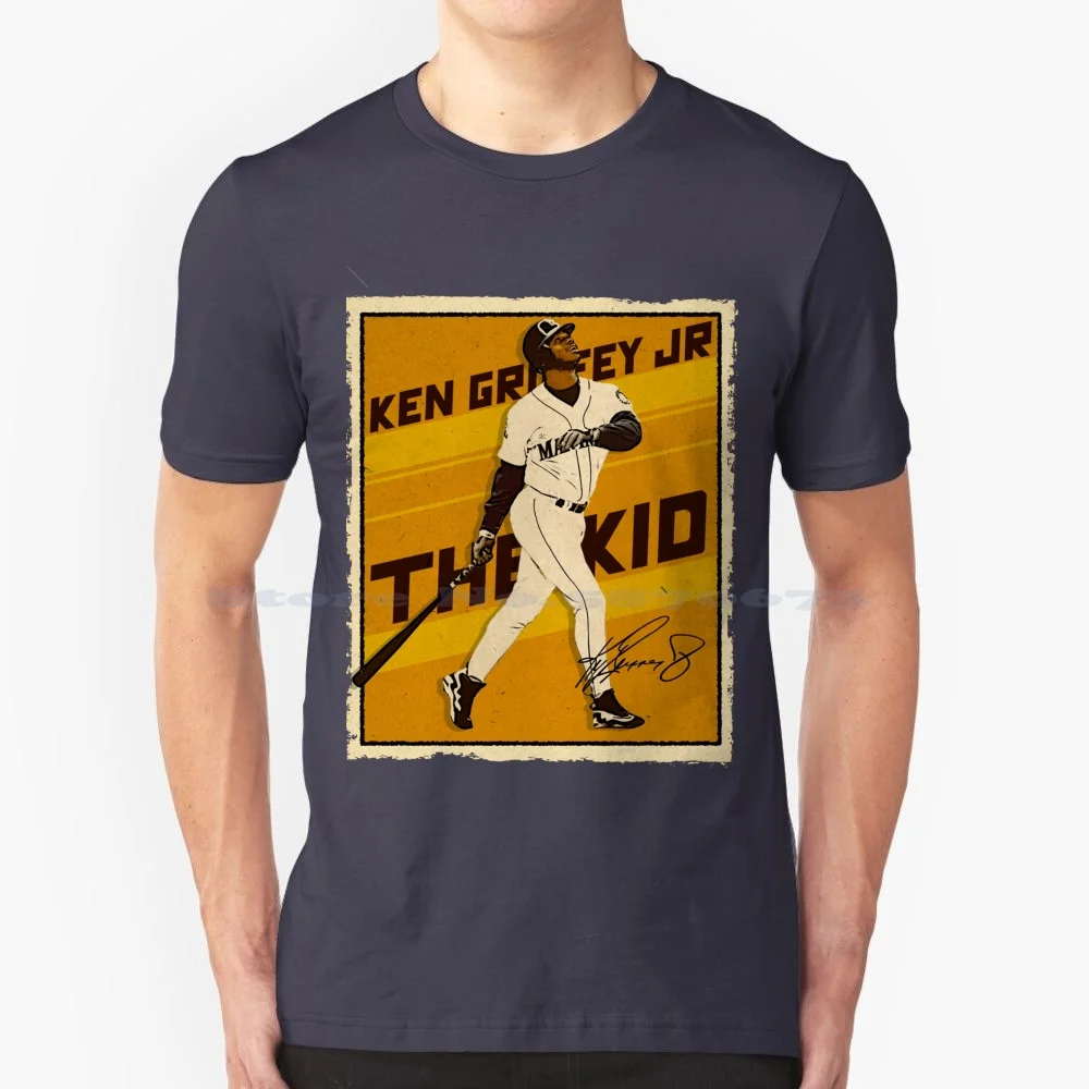 Ken Griffey Jr The Kid Baseball Vintage Signature Bootleg Rap Graphic Perfect Gift For Baseball Lovers T Shirt 100% Cotton Tee