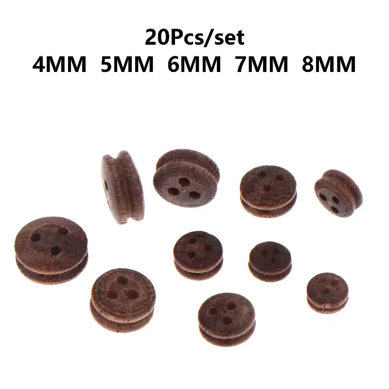 20Pcs/bag Ancient Sailboat Model Accessories Black Walnut Deadeye Model Ship Pulley For DIY Ship Model Making Tools Supplies