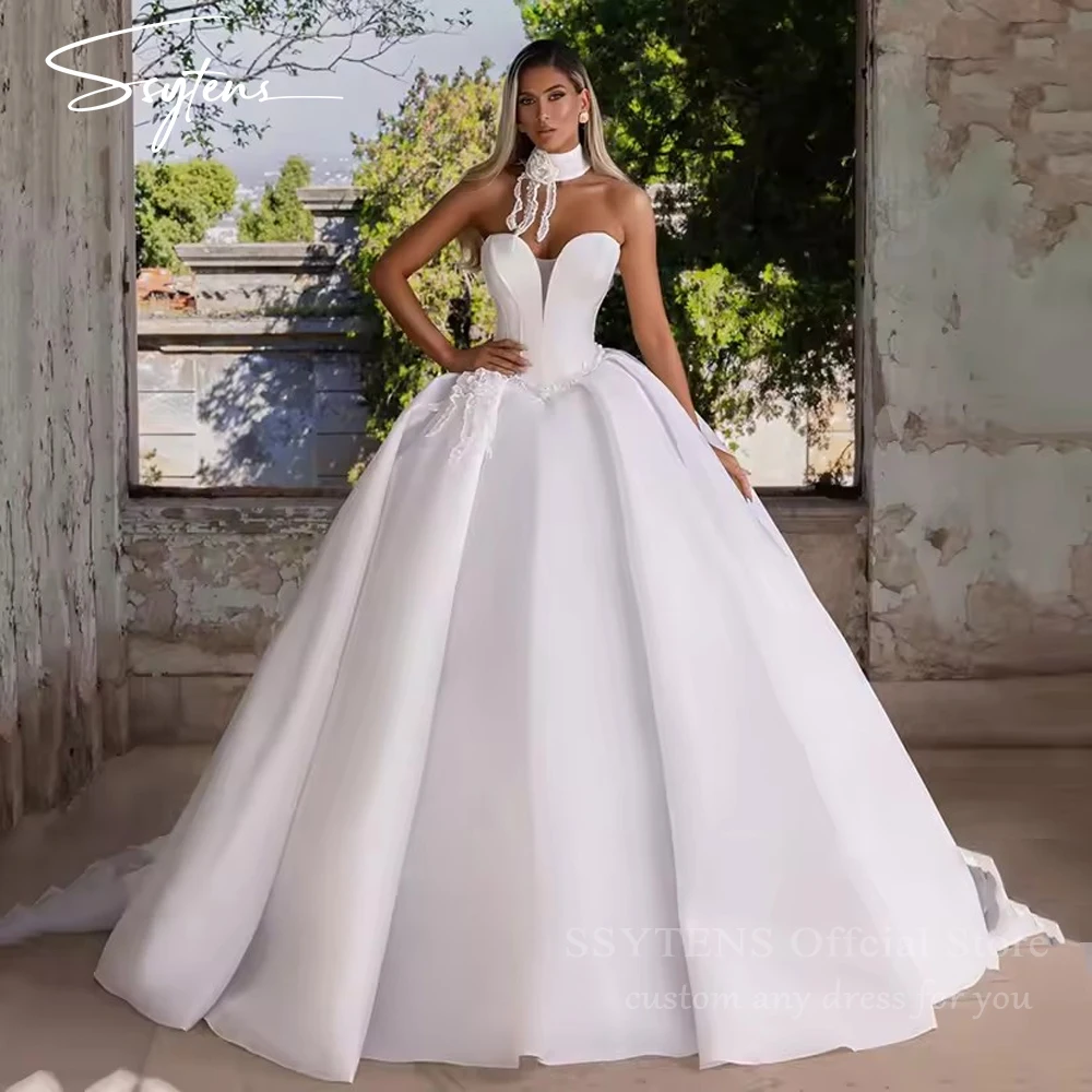 

SSYTENS Elegant Sweetheart Wedding Dresses Sleeveless Appliques Bridal Dress Princess Bridal Gowns vestidos de novia Customized