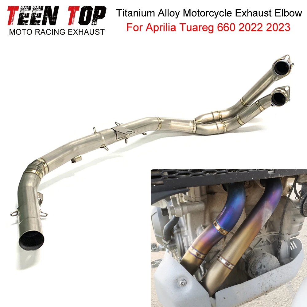 For Aprilia Tuareg 660 Front Link Pipe Connect Tube Titanium/Steel Motorcycle Escape Exhaust Elbow Tuareg 660 2022 2023 2024