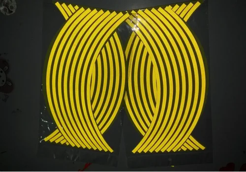 Imagen 2 del producto 16 unids/lote pegatina para rueda de motocicleta 18 ""cinta reflectante para llanta decoración de rueda de bicicleta de coche para Honda para Kawasaki