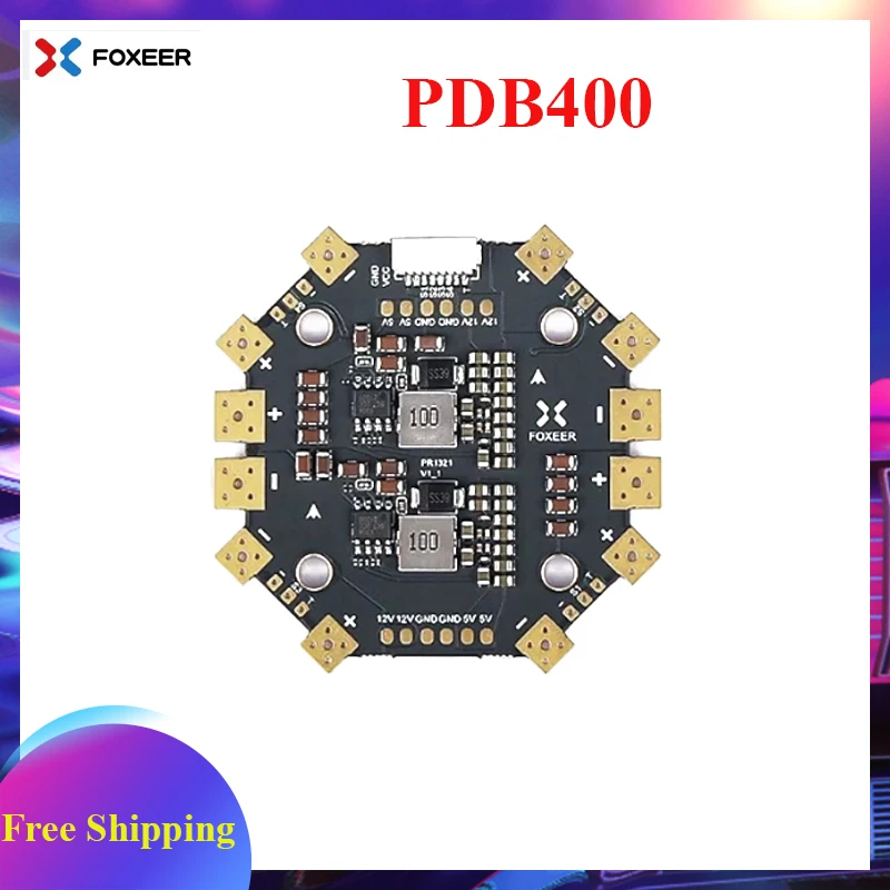 Foxeer PDB400 Extreme-400A 8S PDB Current Distribution Board | Aluminum Heat Sink | Dual Ground Planes