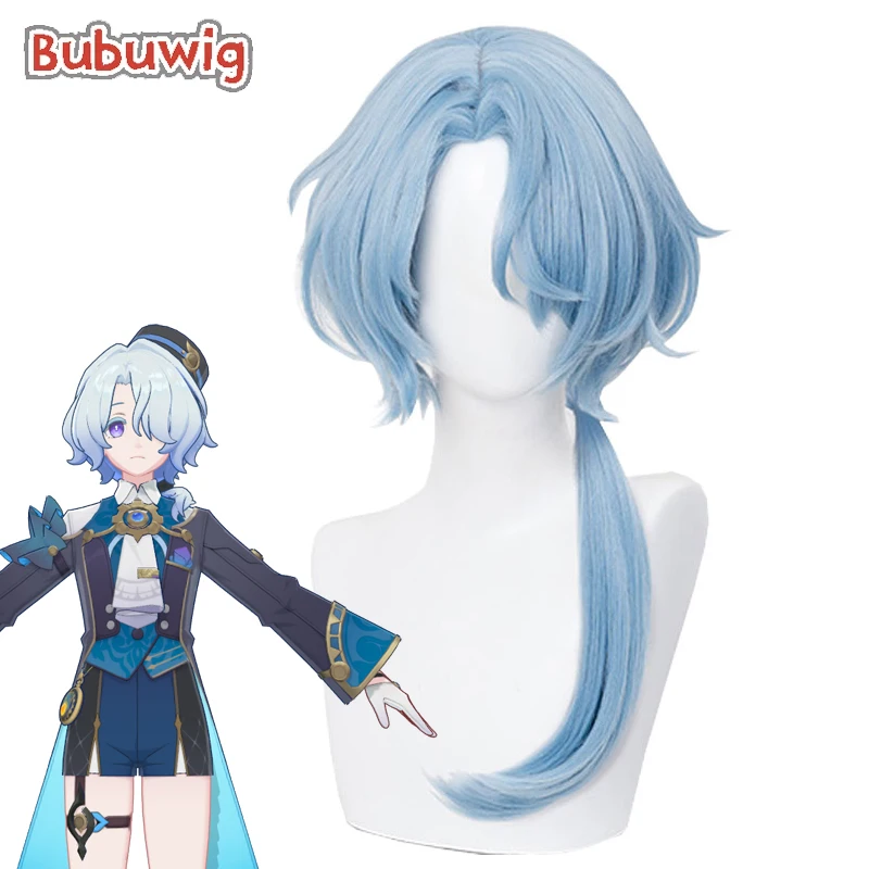 

Bubuwig Synthetic Hair Misha Cosplay Wigs Honkai: Star Rail Misha 57cm Women Long Straight Light Blue Wig Heat Resistant