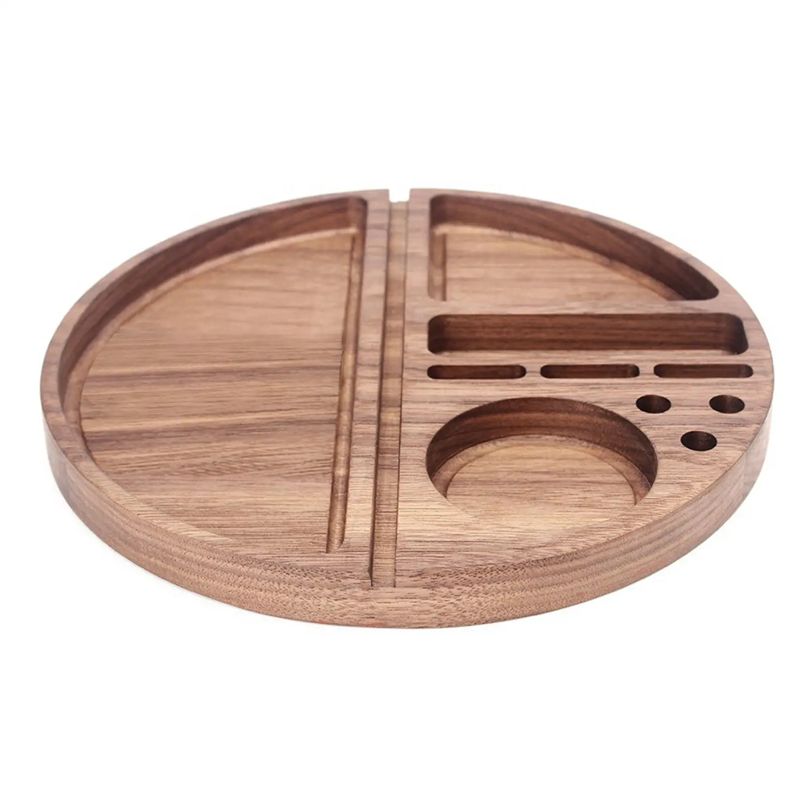 Wooden Cigarette Rolling Paper Console Tray with Smooth Edge for Grinder and Paper Storage