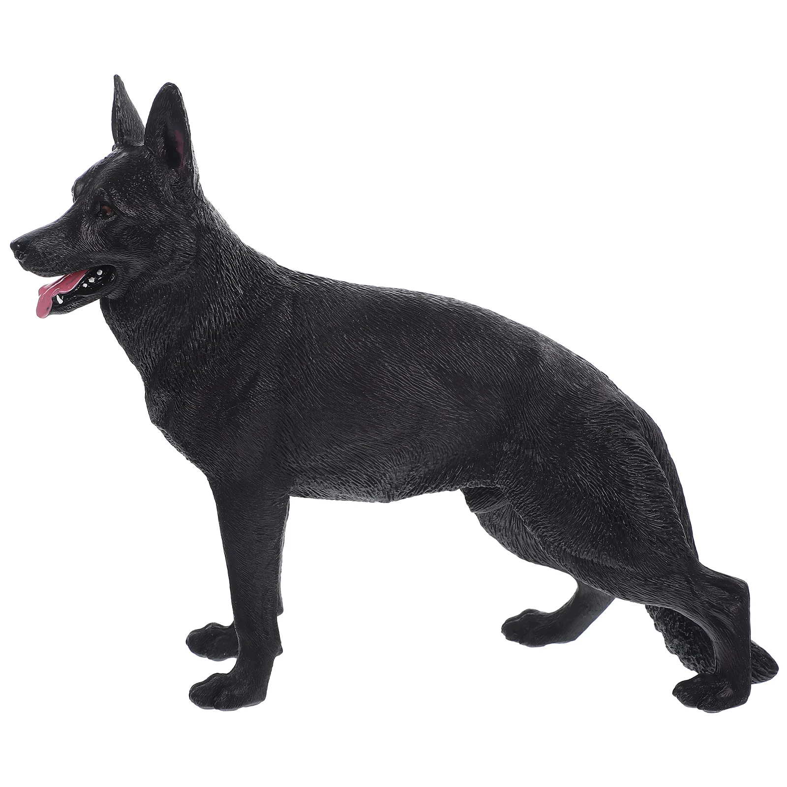 Children's Simulation Animal Model German Shepherd Toy Dog Statue Craft Ornaments Figurine Black Statues