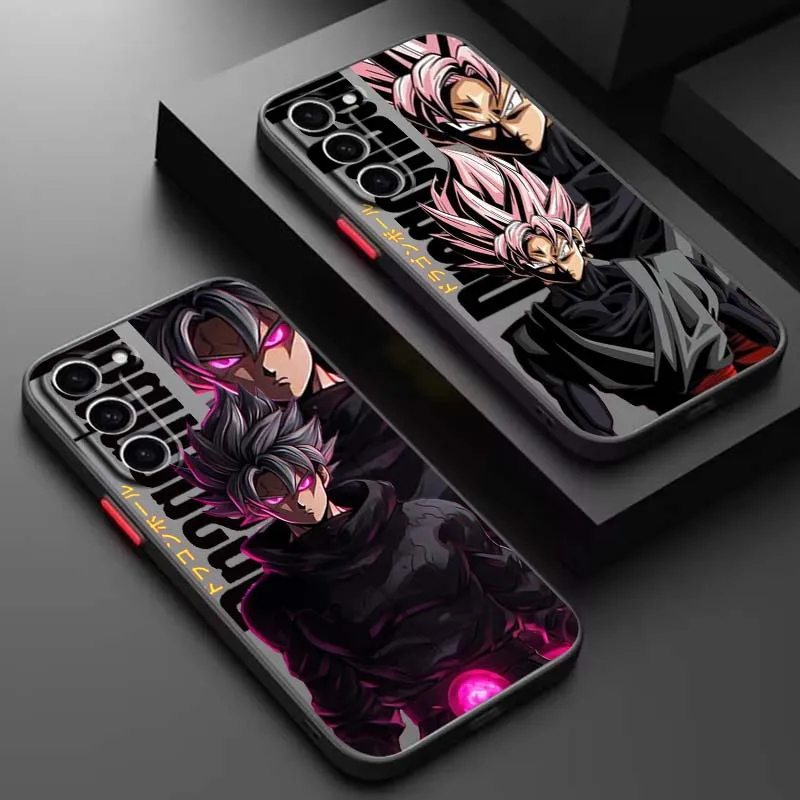 

Anime Black D-Dragones B-Balls For Samsung Galaxy S25 S24 S23 S22 S21 S20 S10 S9 Ultra Plus FE 5G Frosted Translucent Phone Case