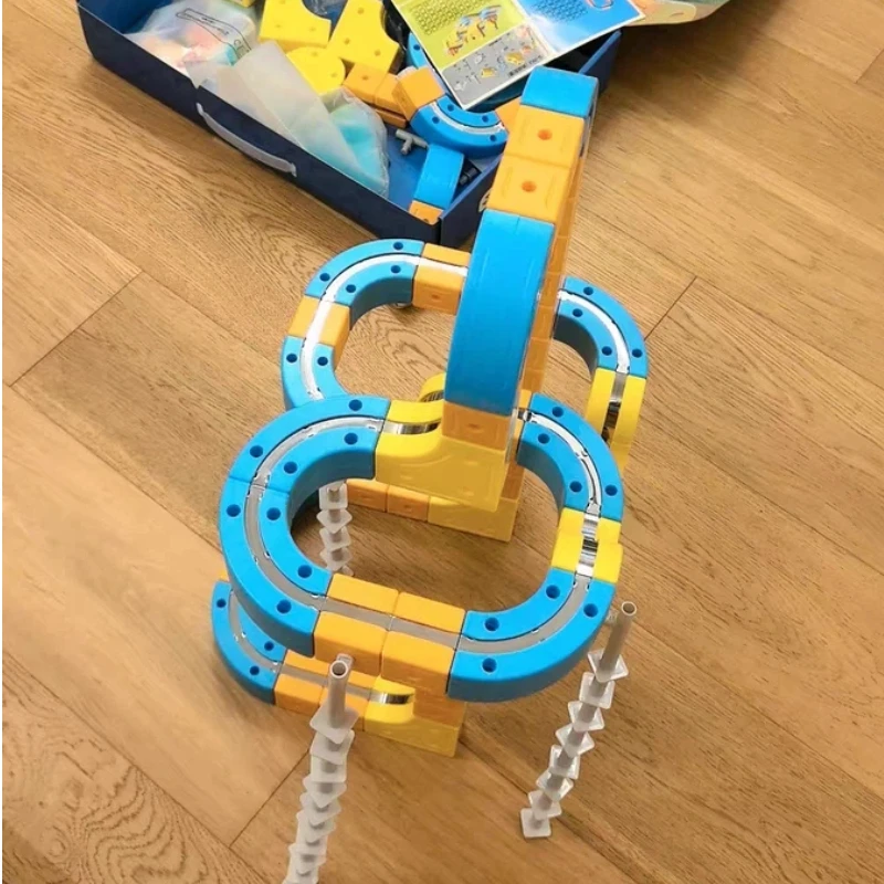 62/128 pçs magnético carro ferroviário bloco de construção conjunto montessori gravidade labirinto pai criança brinquedo interativo crianças presente natal